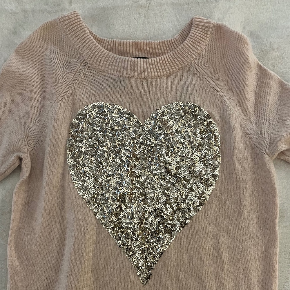 H & M heart sequin sweater